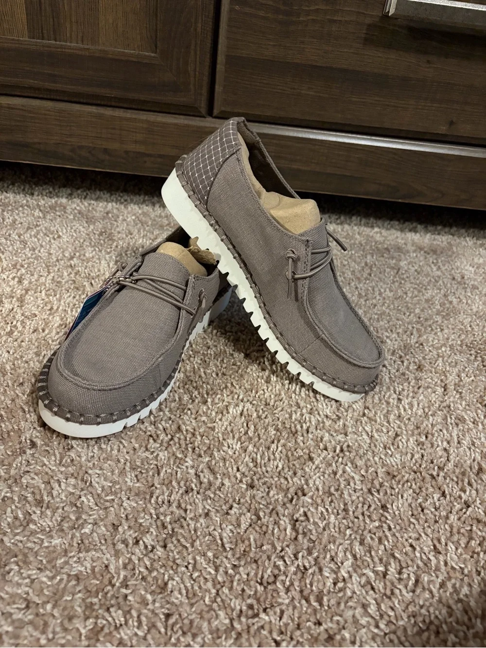 Skechers Women’s Macie Good Rumors Dark Taupe Slip-On Loafers - Picture 2 of 5